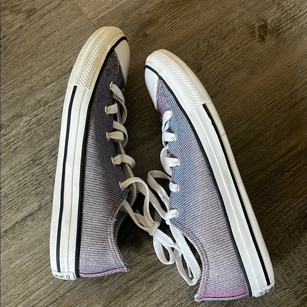 Converse Kids' Shimmering Blue and Purple Sneakers 7